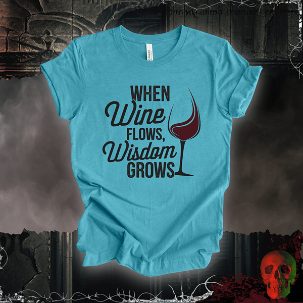 T-Shirt Heather Aqua / S Wine-Infused Wisdom