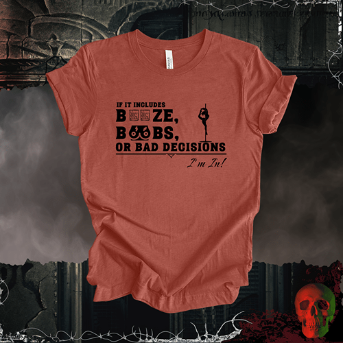 T-Shirt Heather Clay / S Booze, Boobs, & Bad Decisions T-Shirt