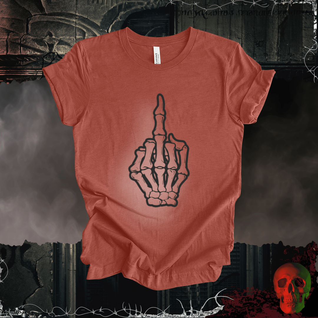 T-Shirt Heather Clay / S Fleshless and fearless, flipping the world off T-Shirt