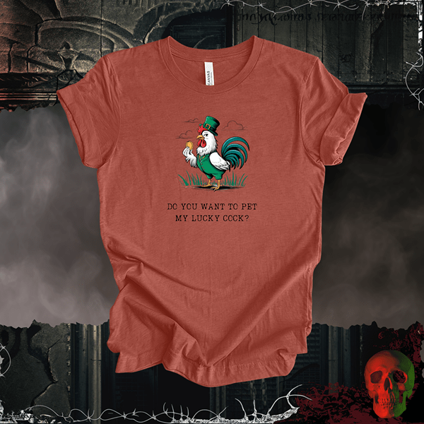 T-Shirt Heather Clay / S Pet My Lucky Cock T-Shirt | Bold & Hilarious St. Patrick's Day Tee