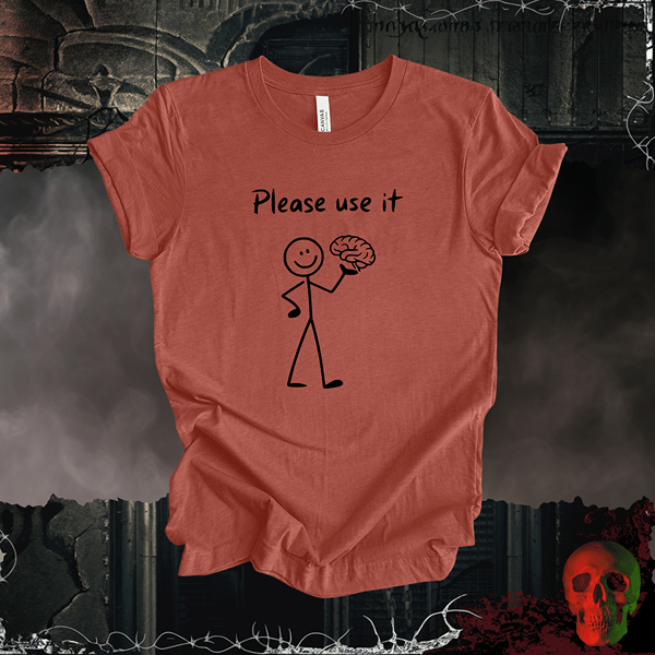 T-Shirt Heather Clay / S Please Use It T-Shirt | Funny Stick Figure Humor Tee