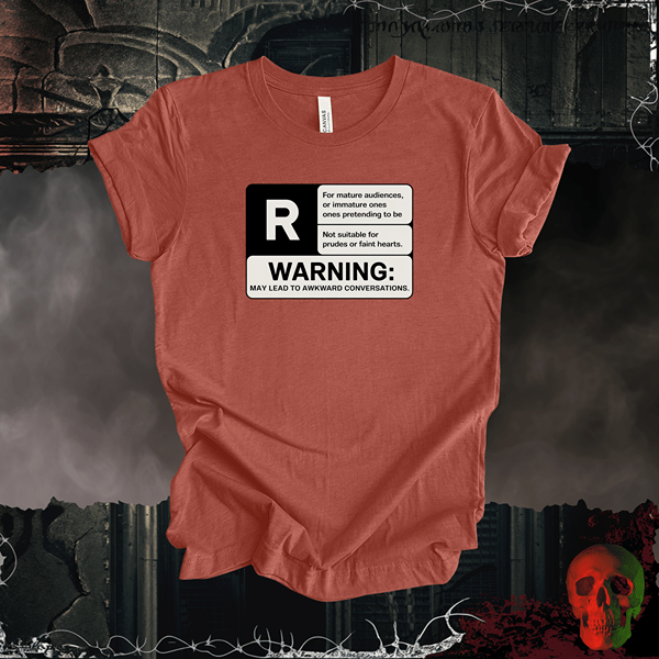 T-Shirt Heather Clay / S R-Rated Humor Tee: Awkward Conversations Ahead