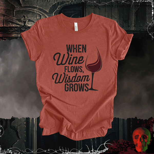 T-Shirt Heather Clay / S Wine-Infused Wisdom