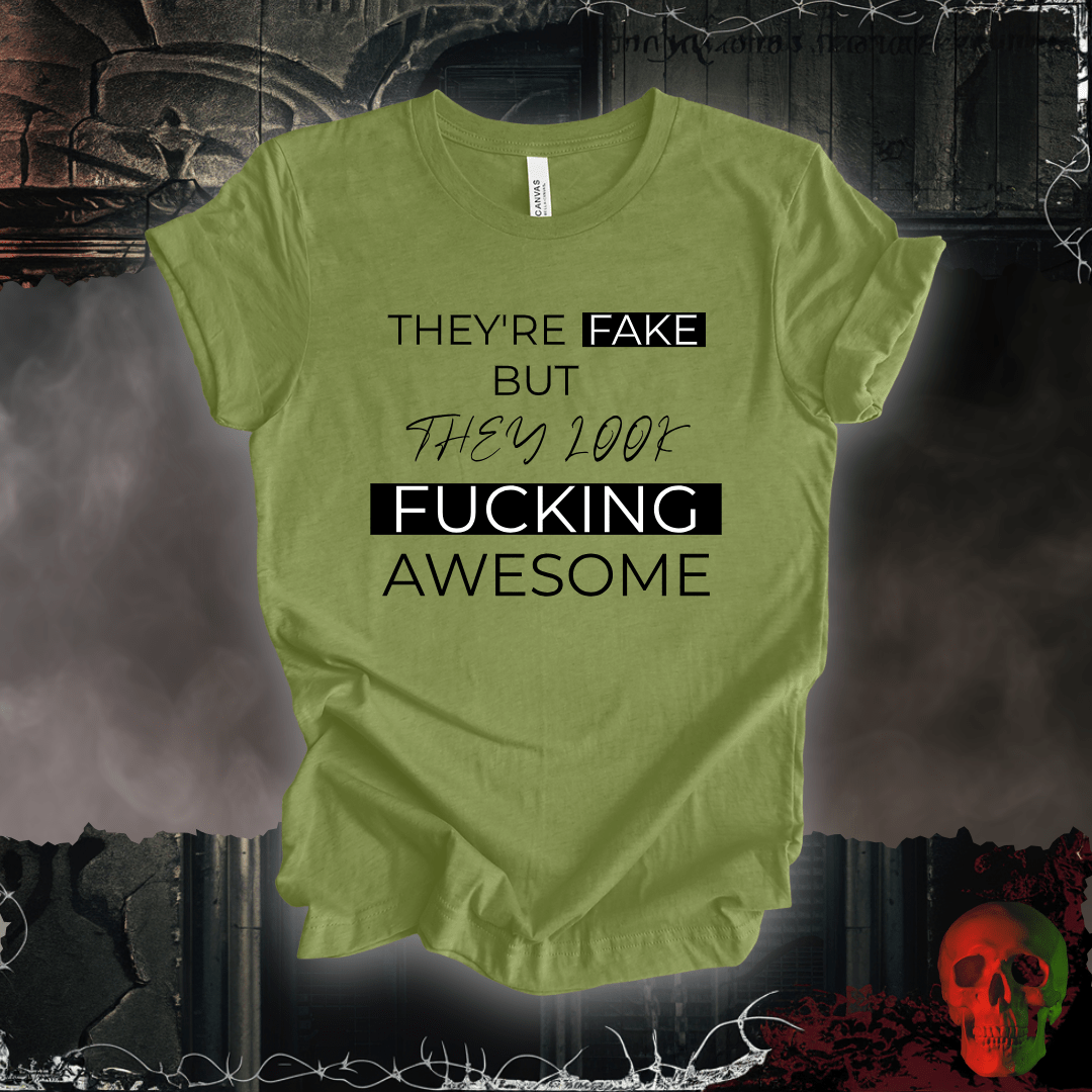 T-Shirt Heather Green / S FAKE but AWESOME TEE