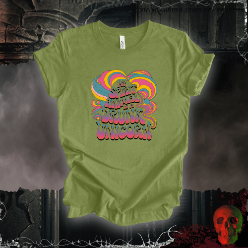 T-Shirt Heather Green / S My Spirit Animal is a Drunk Unicorn T-Shirt