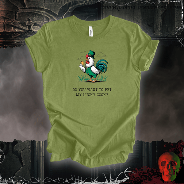 T-Shirt Heather Green / S Pet My Lucky Cock T-Shirt | Bold & Hilarious St. Patrick's Day Tee
