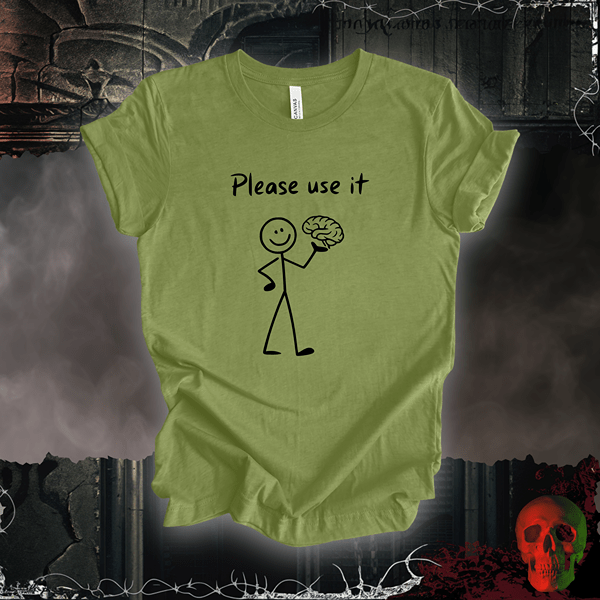 T-Shirt Heather Green / S Please Use It T-Shirt | Funny Stick Figure Humor Tee