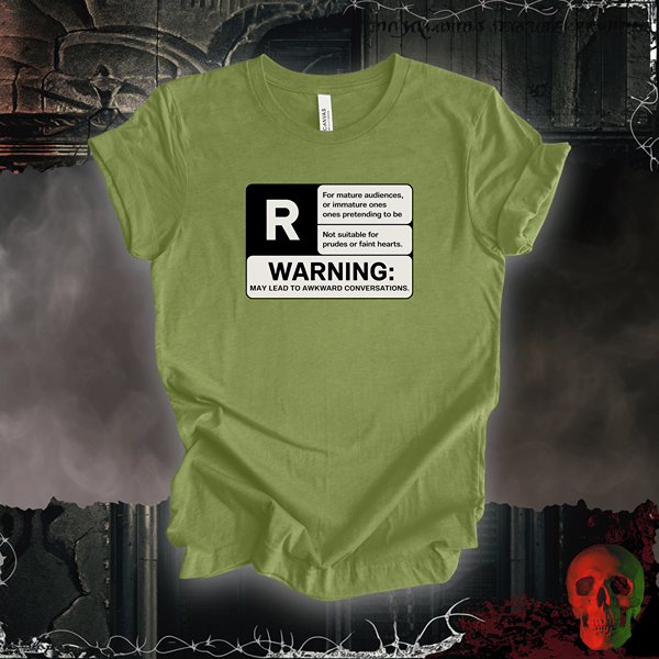 T-Shirt Heather Green / S R-Rated Humor Tee: Awkward Conversations Ahead