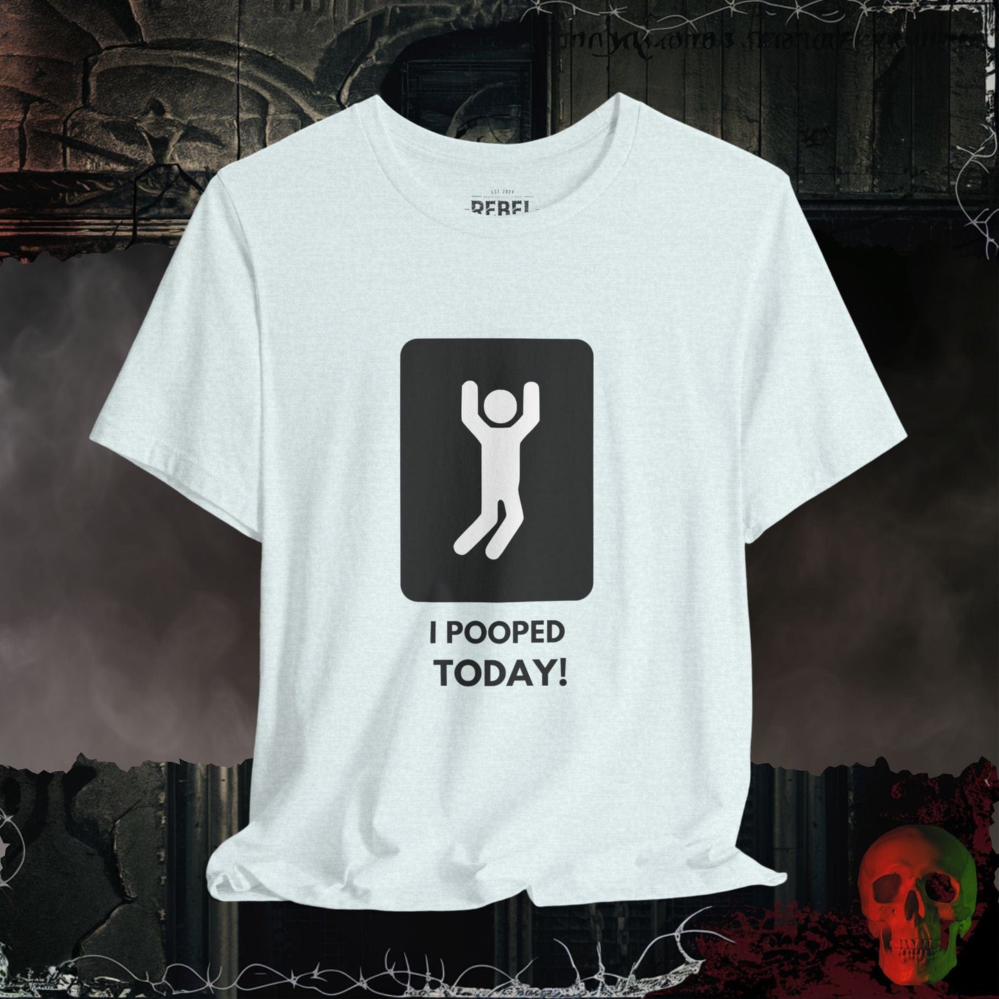 T-Shirt Heather Ice Blue / S I Pooped Today Tee