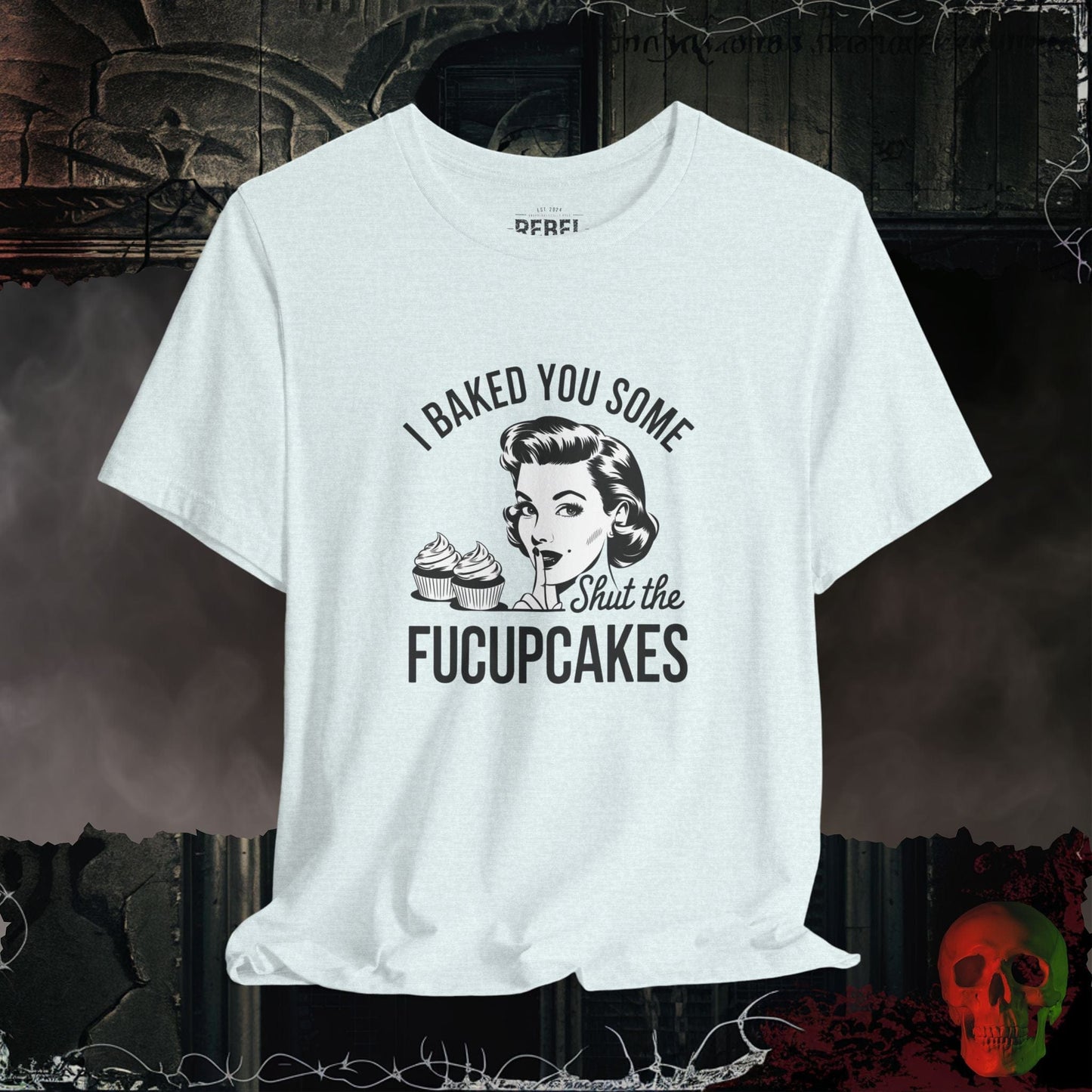 T-Shirt Heather Ice Blue / S Shut the Fucupcakes Tee
