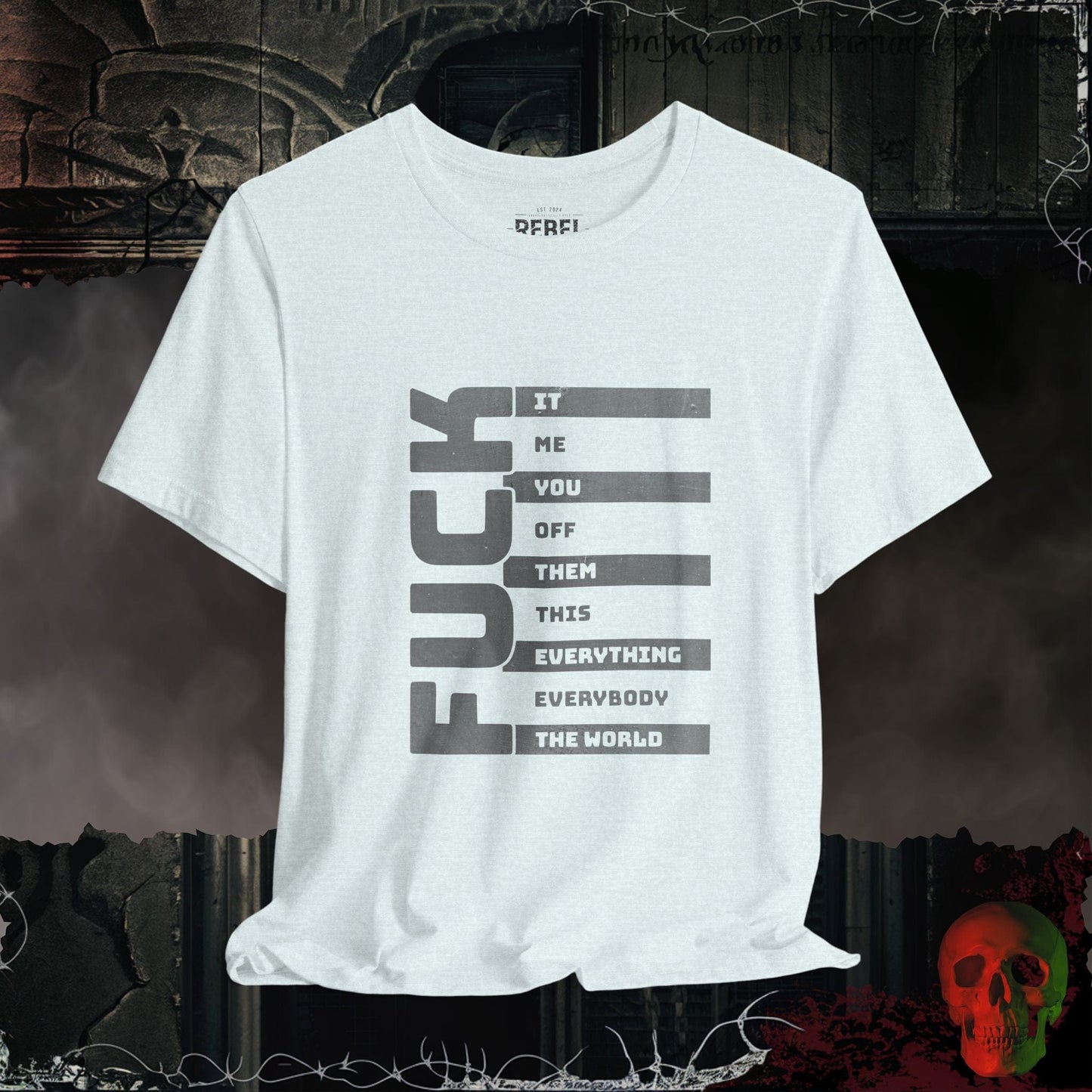 T-Shirt Heather Ice Blue / S The Many F@cks Tee