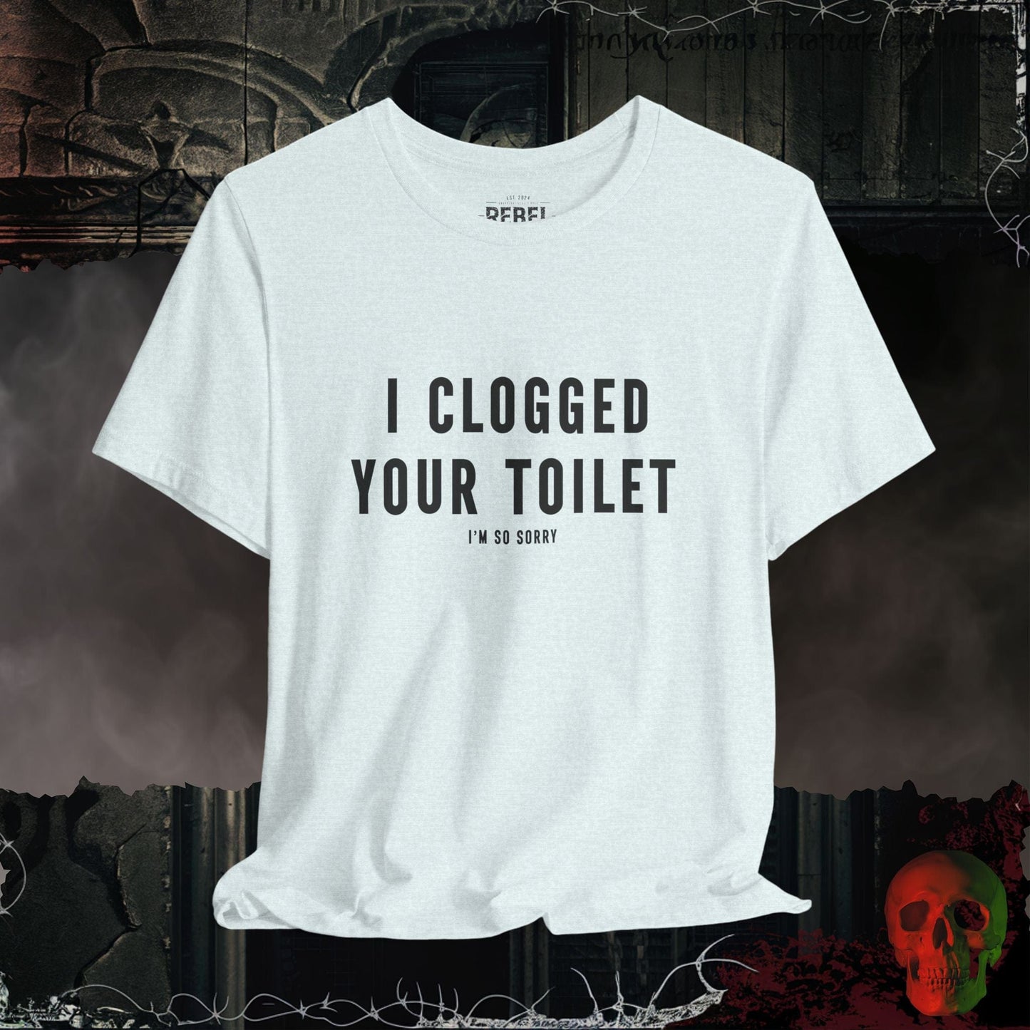 T-Shirt Heather Ice Blue / S Toilet Trouble Tee