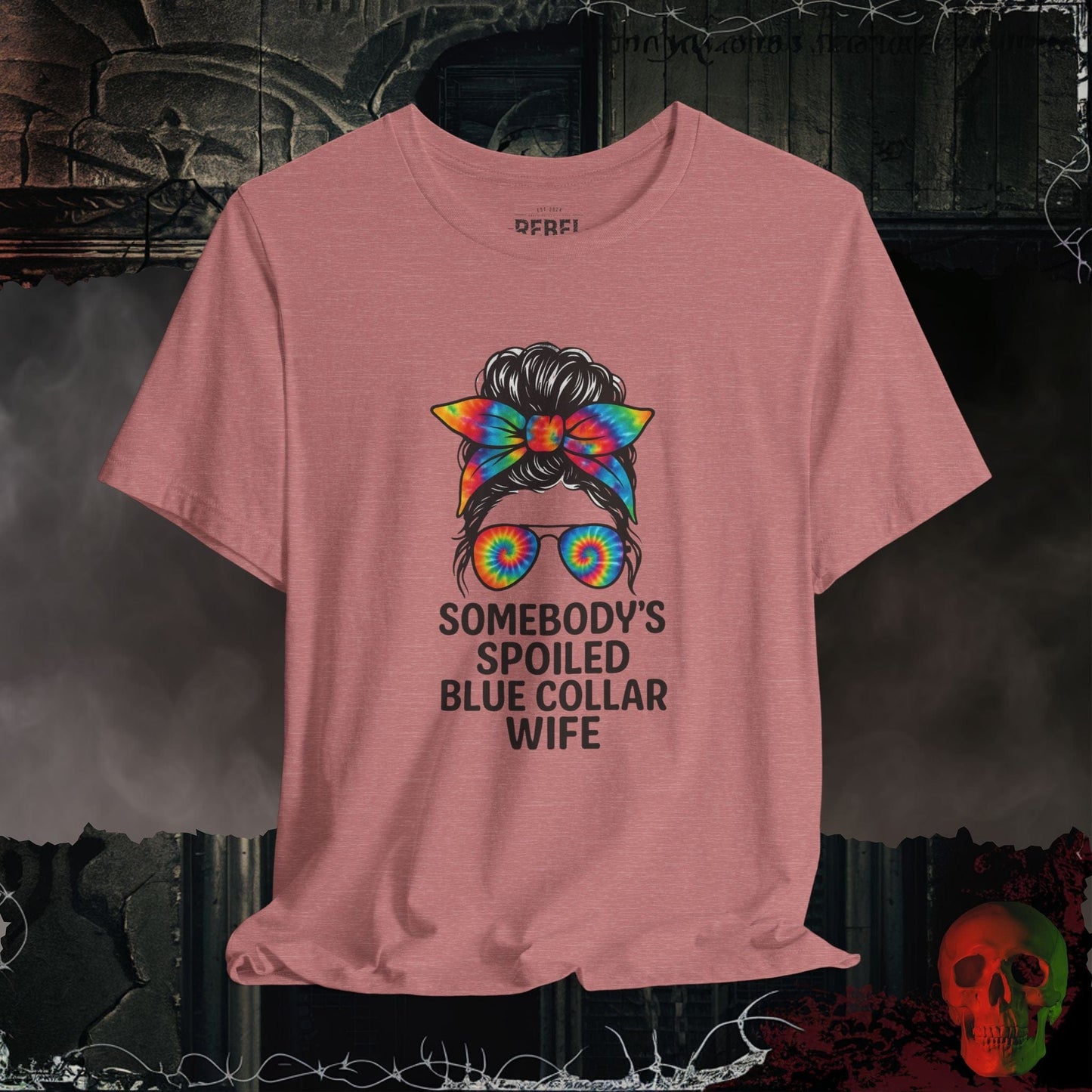 T-Shirt Heather Mauve / S Spoiled Blue Collar Wife Tee