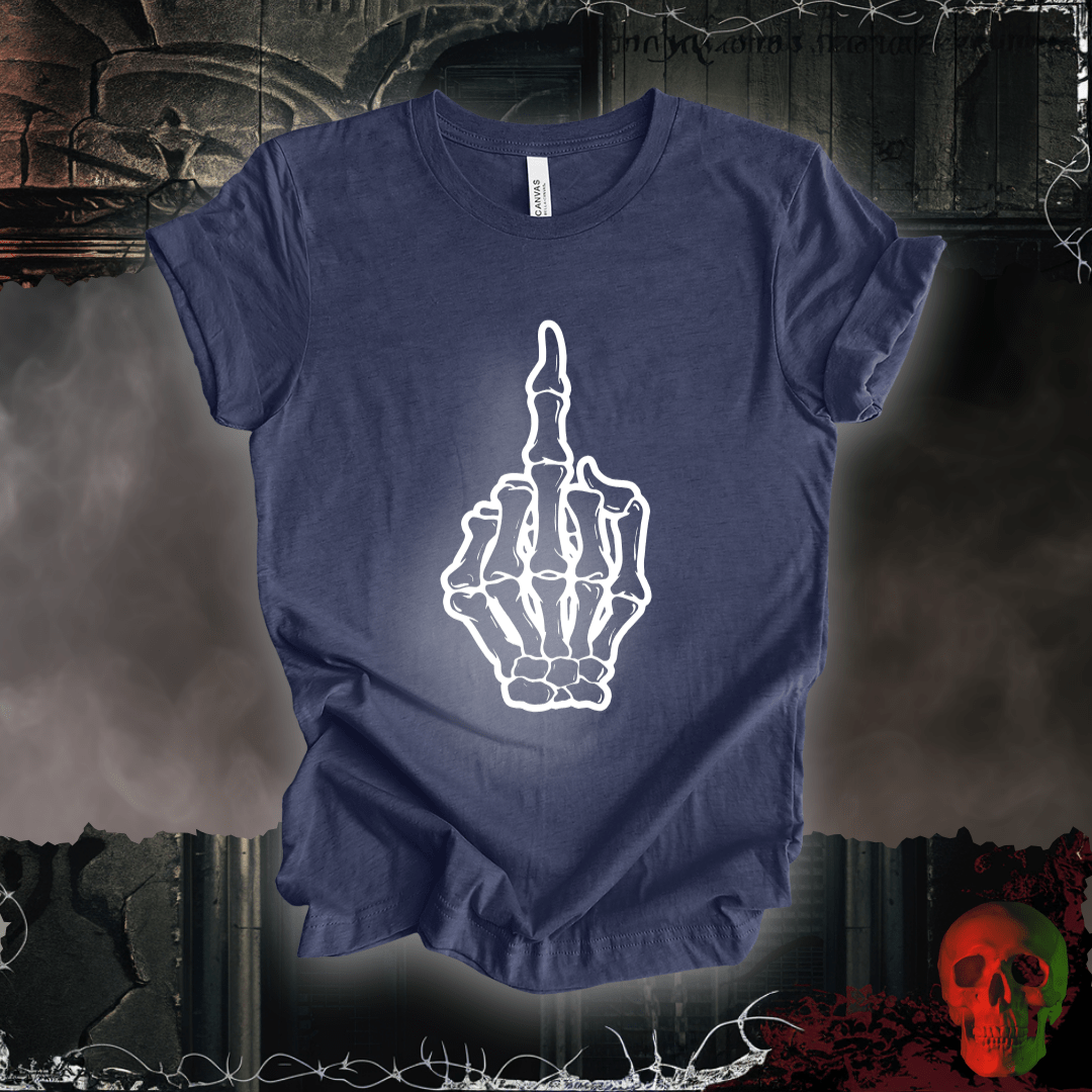 T-Shirt Heather Navy / S Fleshless and fearless, flipping the world off T-Shirt
