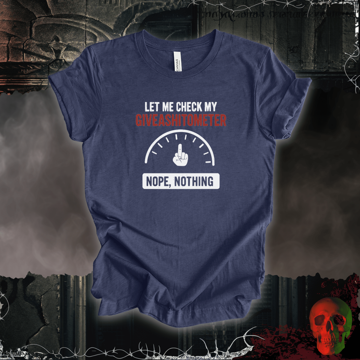 T-Shirt Heather Navy / S Giveashitometer Tee