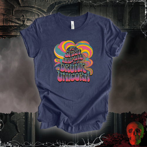 T-Shirt Heather Navy / S My Spirit Animal is a Drunk Unicorn T-Shirt
