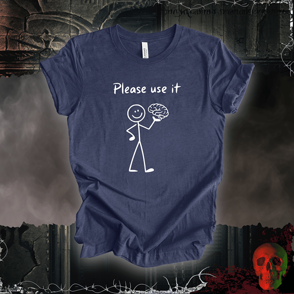 T-Shirt Heather Navy / S Please Use It T-Shirt | Funny Stick Figure Humor Tee