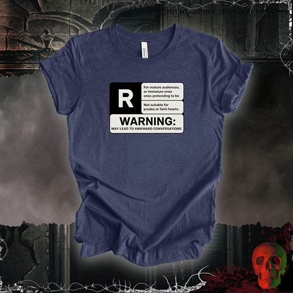 T-Shirt Heather Navy / S R-Rated Humor Tee: Awkward Conversations Ahead