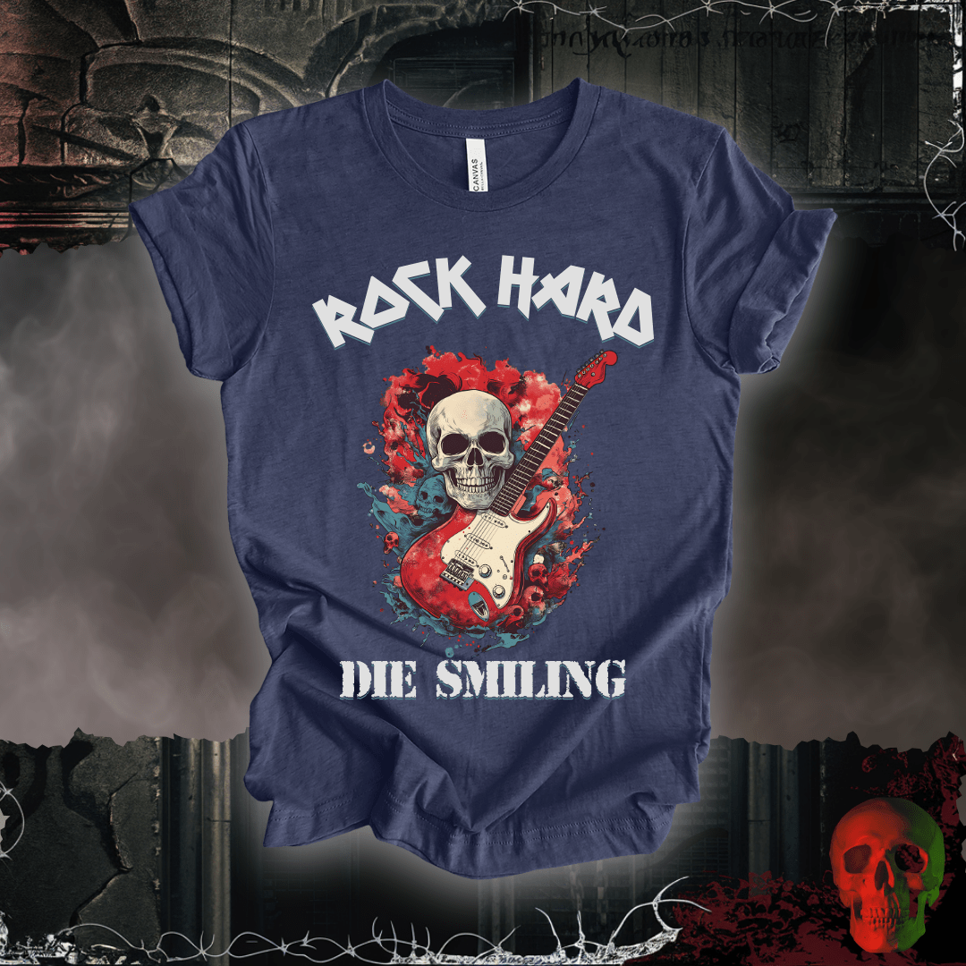 T-Shirt Heather Navy / S Rock Hard / Die Smiling T-Shirt
