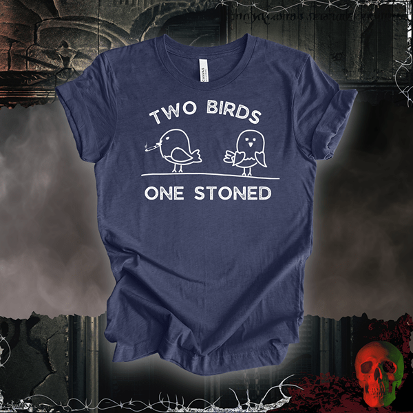 T-Shirt Heather Navy / S Two Birds One Stoned Tee