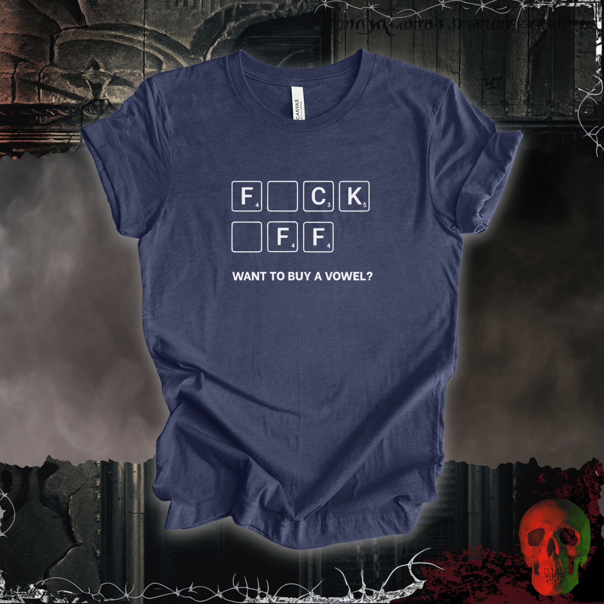 T-Shirt Heather Navy / S Want to Buy a Vowel Tee
