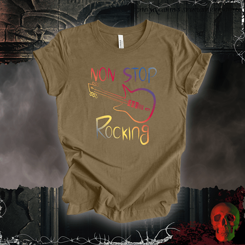 T-Shirt Heather Olive / S Non-Stop Rocking Guitar Vibes T-Shirt