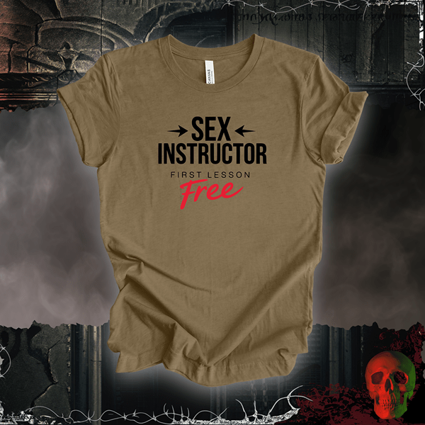 T-Shirt Heather Olive / S Sex Instructor - First Lesson Free