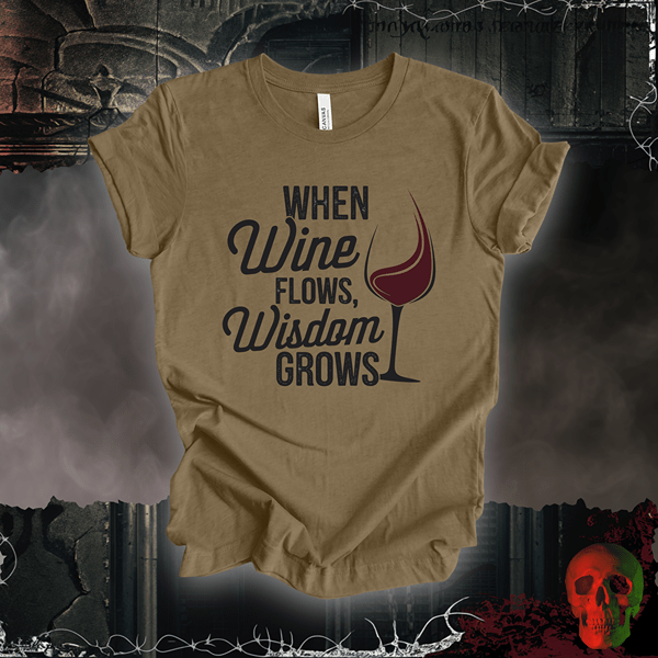 T-Shirt Heather Olive / S Wine-Infused Wisdom