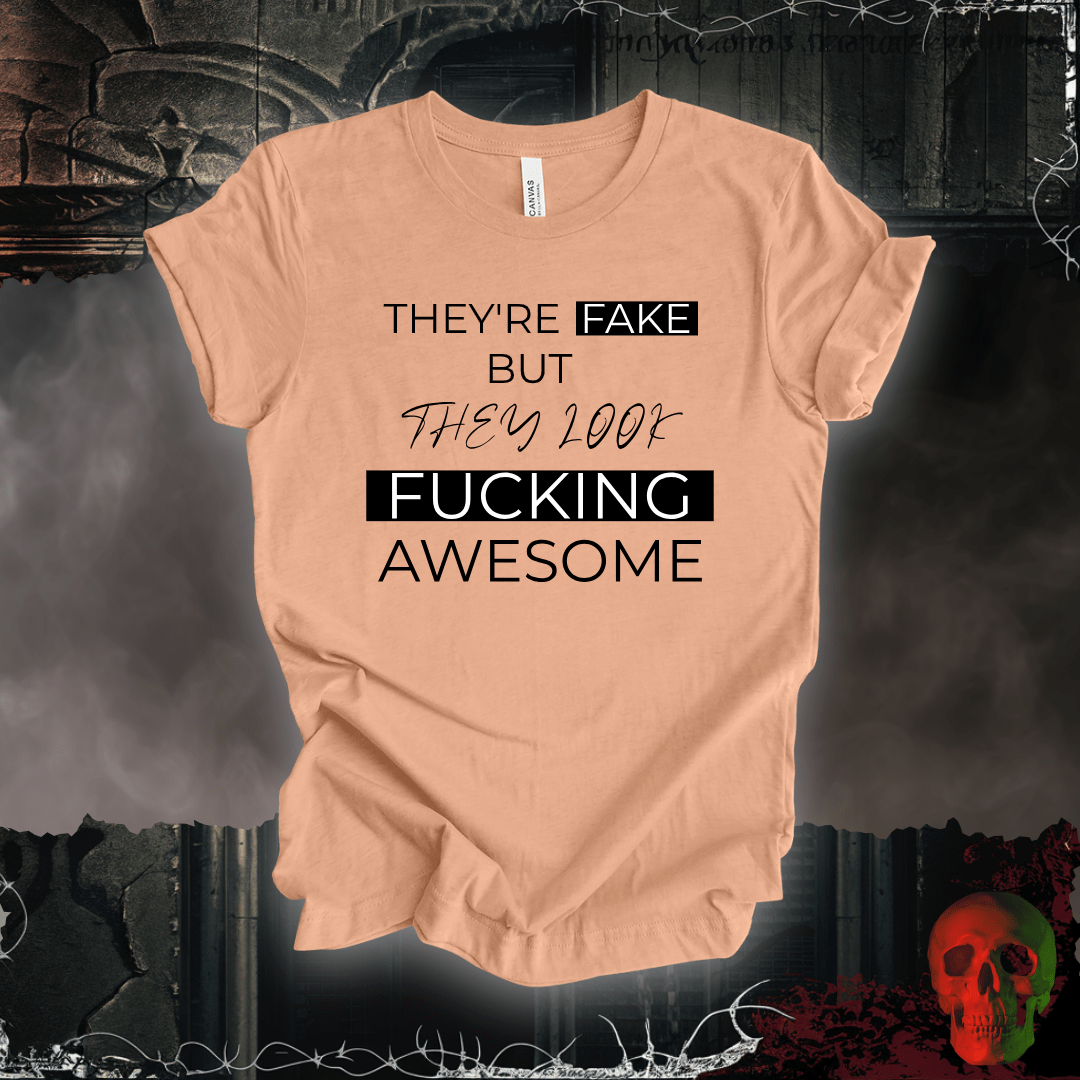 T-Shirt Heather Peach / S FAKE but AWESOME TEE