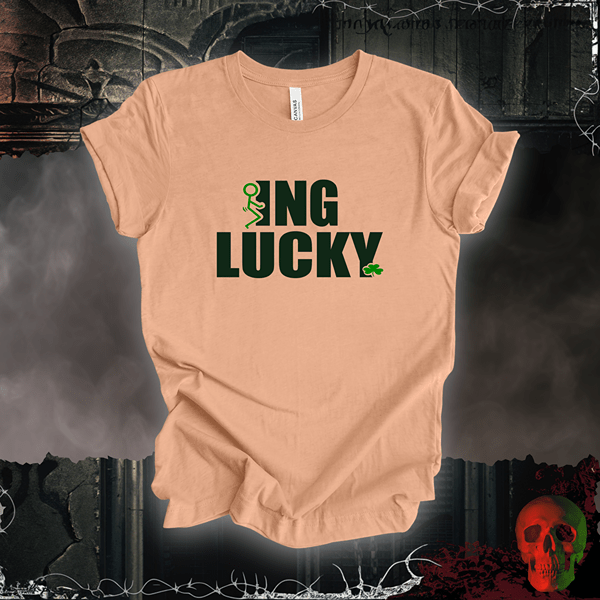 T-Shirt Heather Peach / S Feeling Lucky T-Shirt | Funny & Bold St. Patrick's Day Design
