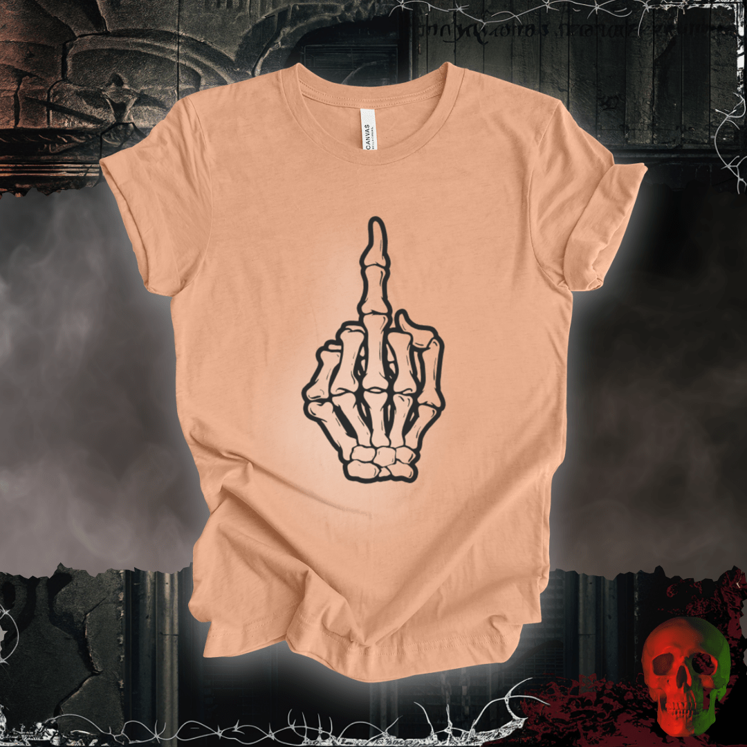T-Shirt Heather Peach / S Fleshless and fearless, flipping the world off T-Shirt