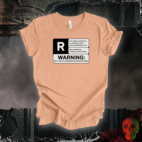 T-Shirt Heather Peach / S R-Rated Humor Tee: Awkward Conversations Ahead