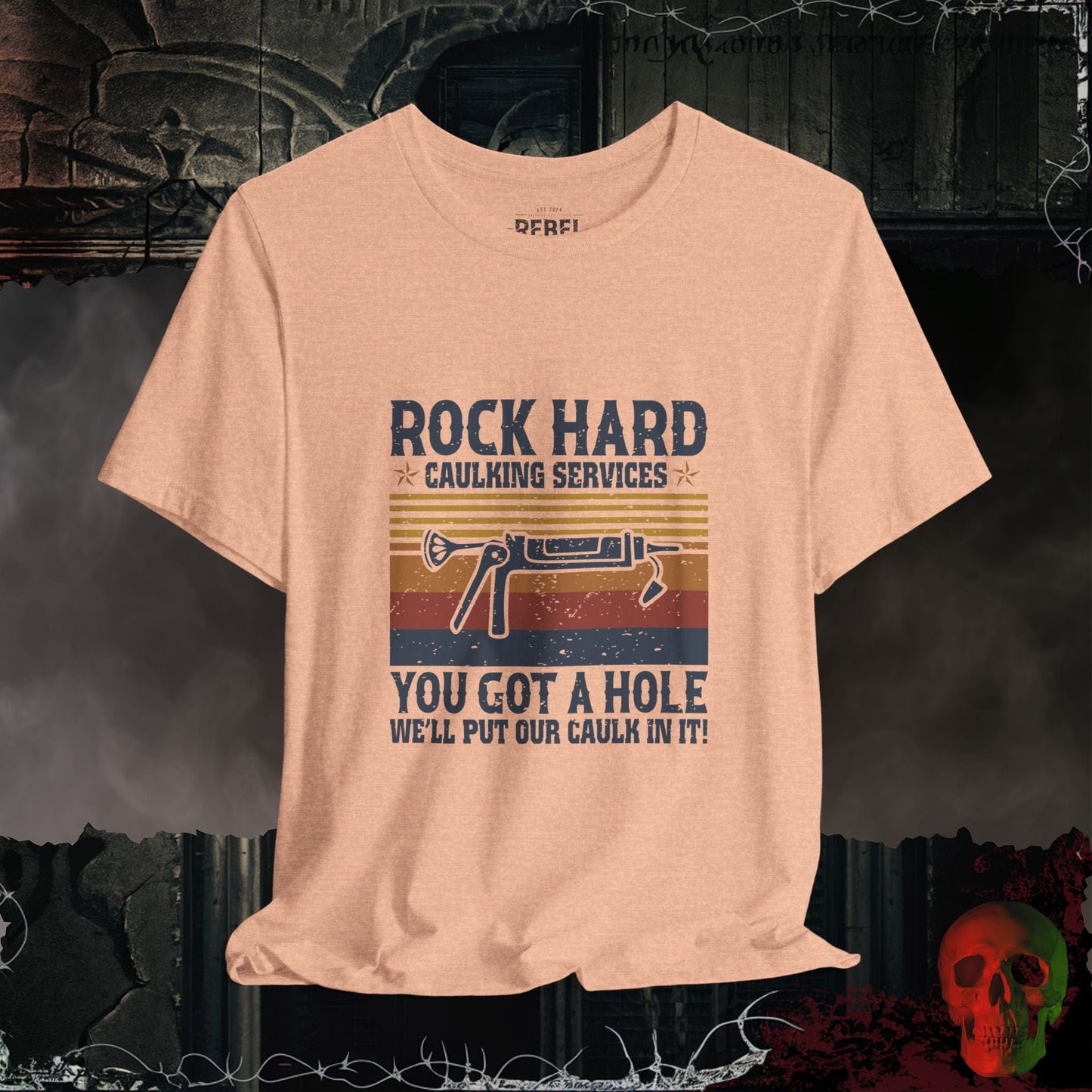 T-Shirt Heather Peach / S Rock Hard Caulking Tee