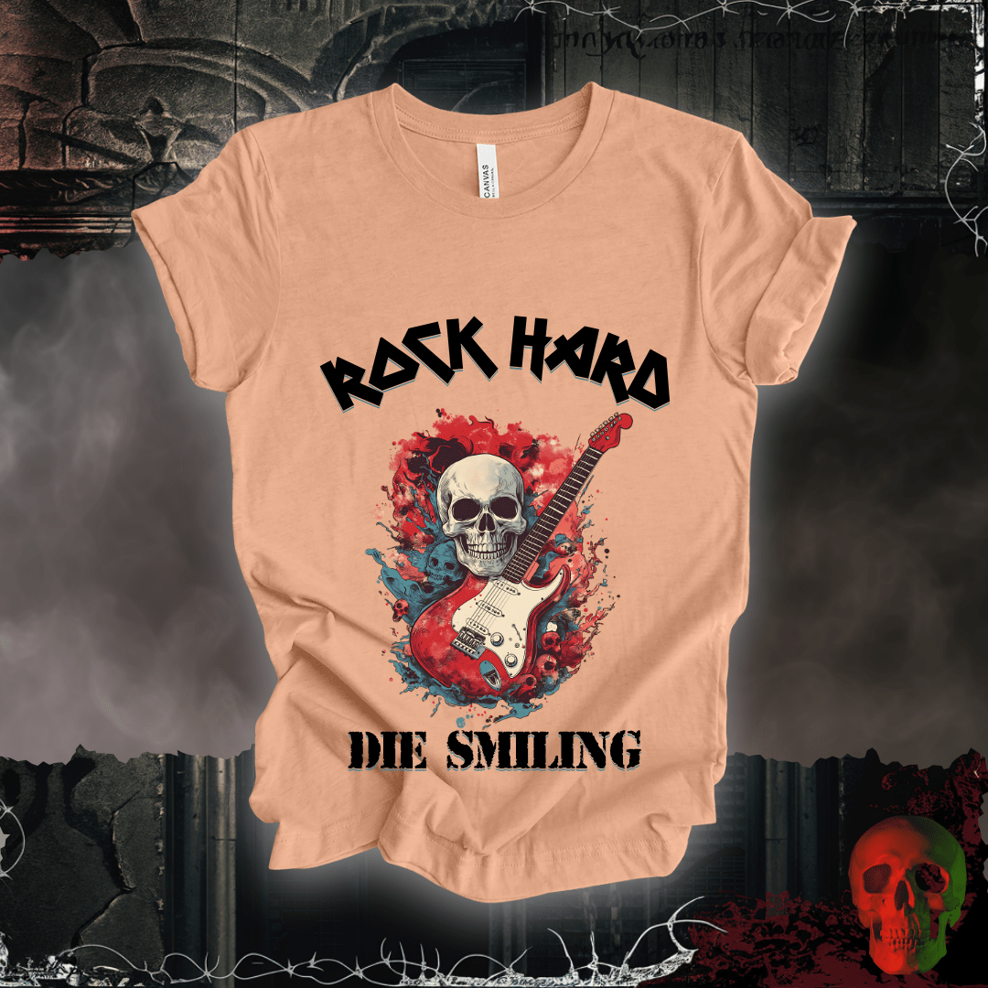 T-Shirt Heather Peach / S Rock Hard / Die Smiling T-Shirt