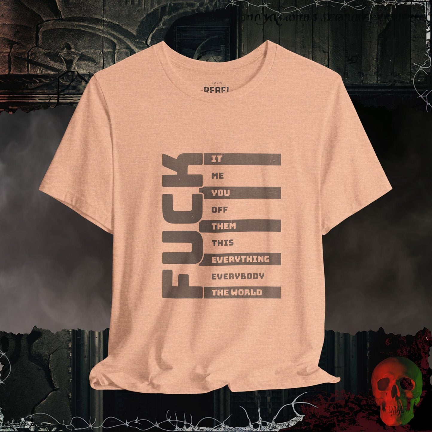 T-Shirt Heather Peach / S The Many F@cks Tee