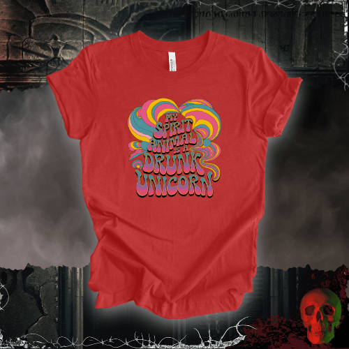 T-Shirt Heather Red / S My Spirit Animal is a Drunk Unicorn T-Shirt