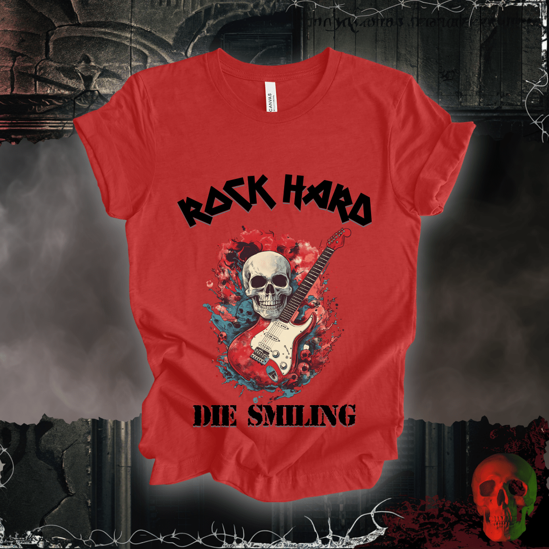 T-Shirt Heather Red / S Rock Hard / Die Smiling T-Shirt