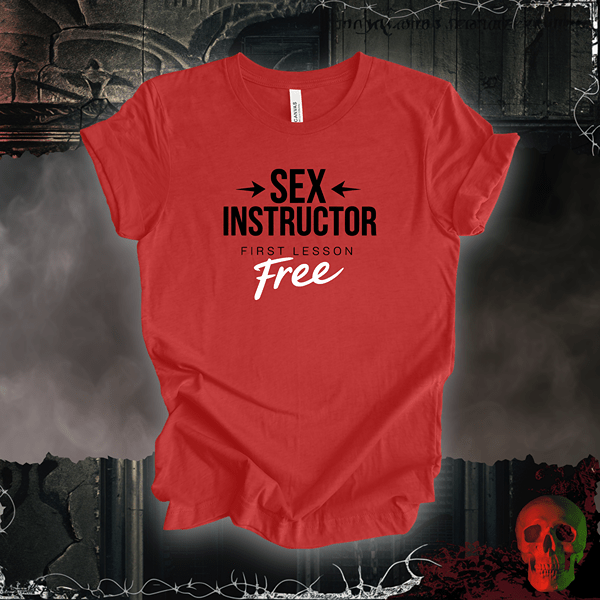 T-Shirt Heather Red / S Sex Instructor - First Lesson Free
