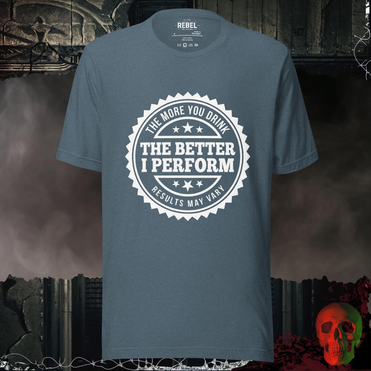 T-Shirt Heather Slate / S More Drinking Better Performance Tee