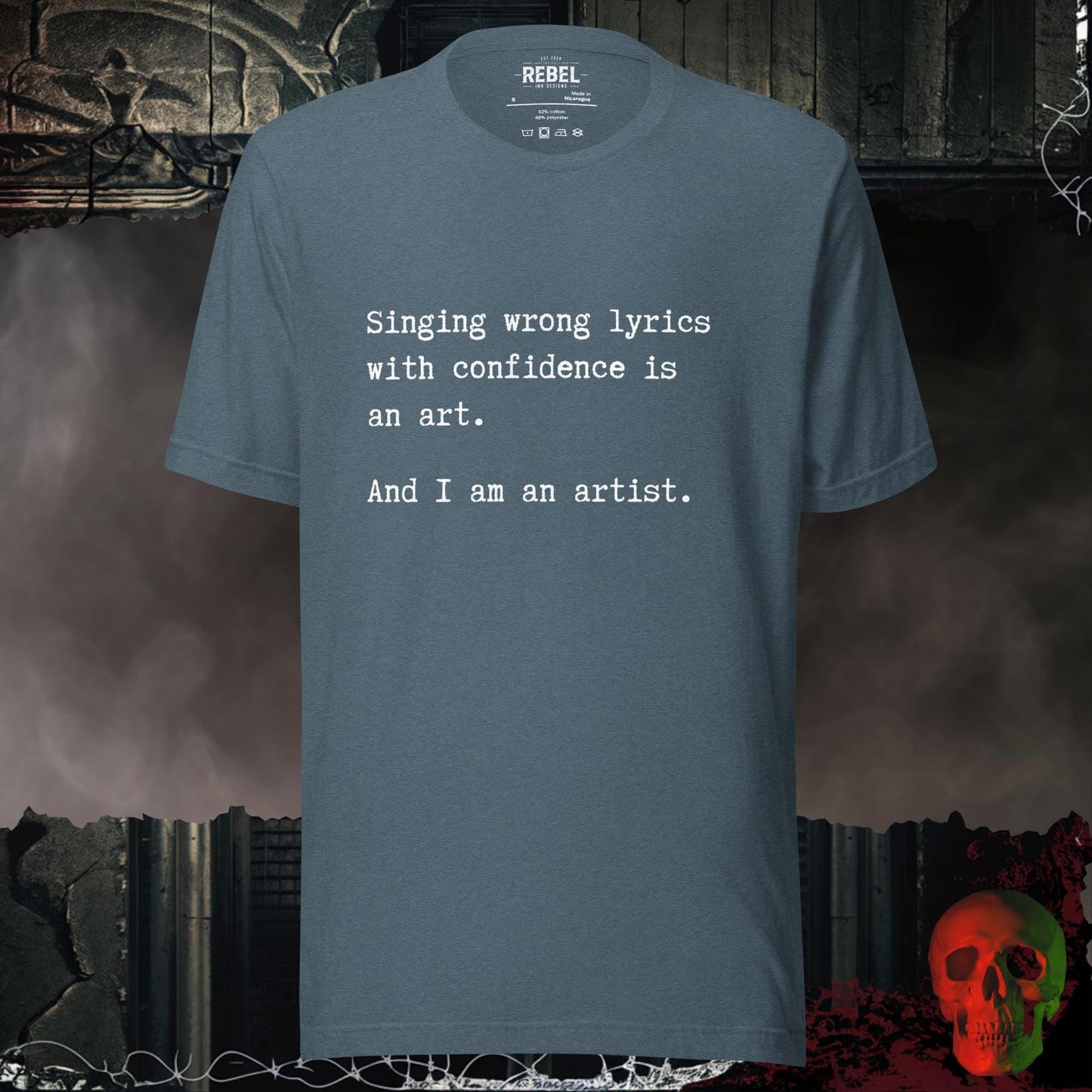 T-Shirt Heather Slate / S Singing Wrong Lyrics with Confidence T-Shirt