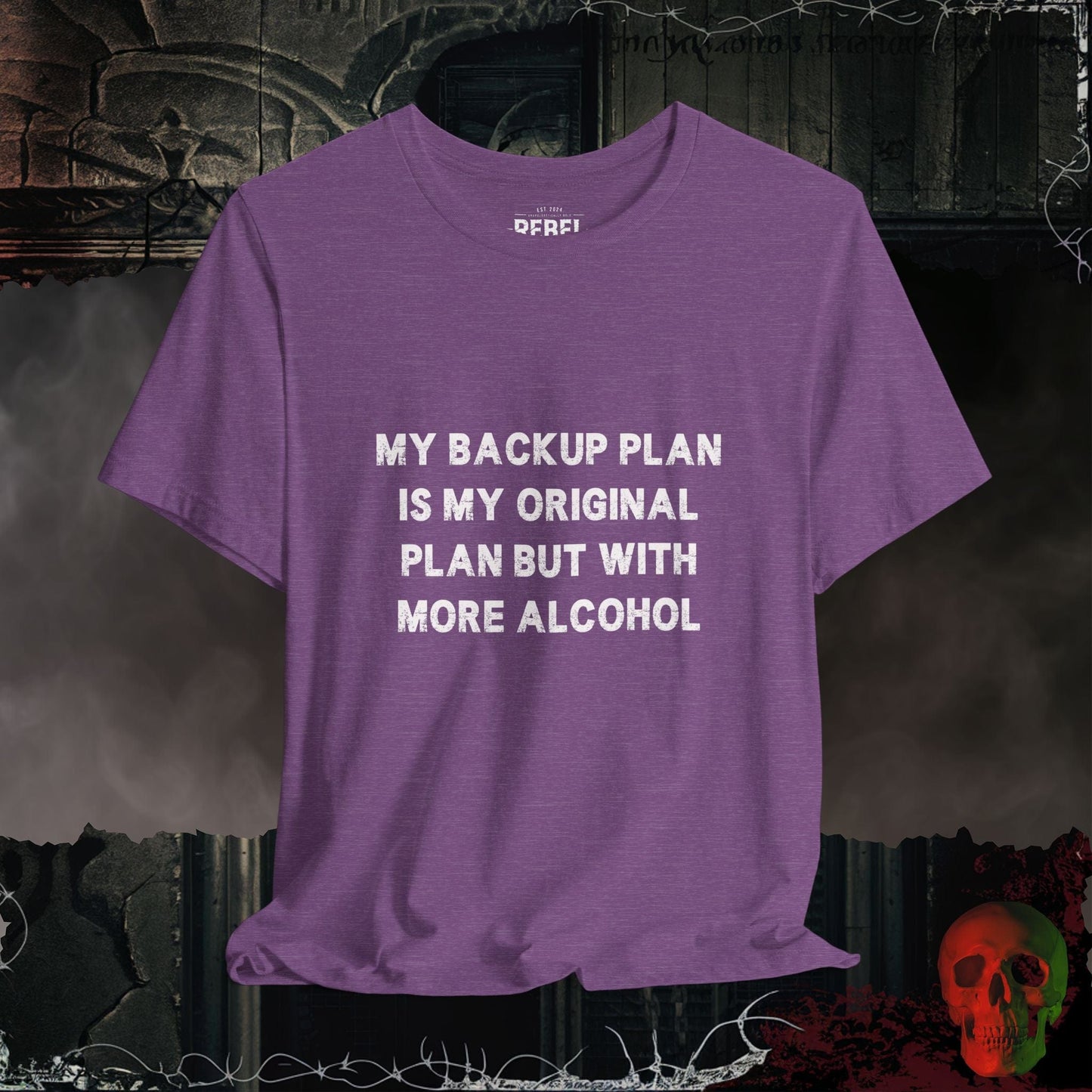 T-Shirt Heather Team Purple / S Backup Plan Booze Tee