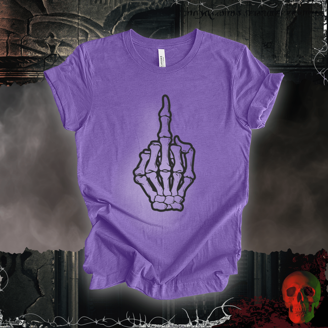 T-Shirt Heather Team Purple / S Fleshless and fearless, flipping the world off T-Shirt