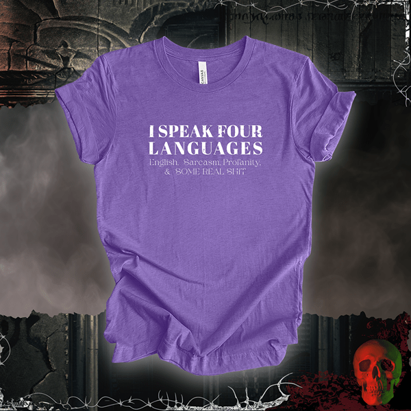 T-Shirt Heather Team Purple / S I Speak Four Languages Tee
