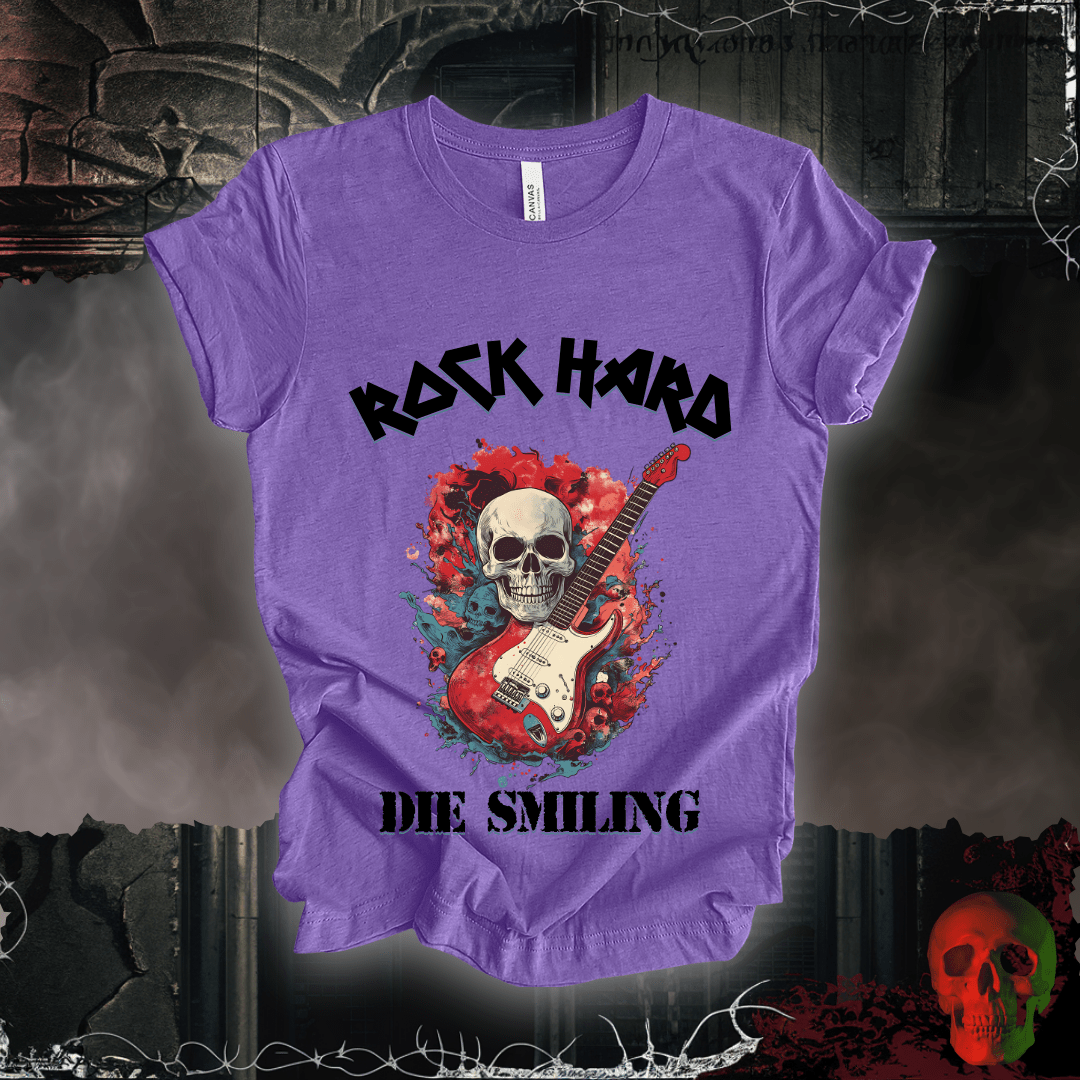 T-Shirt Heather Team Purple / S Rock Hard / Die Smiling T-Shirt