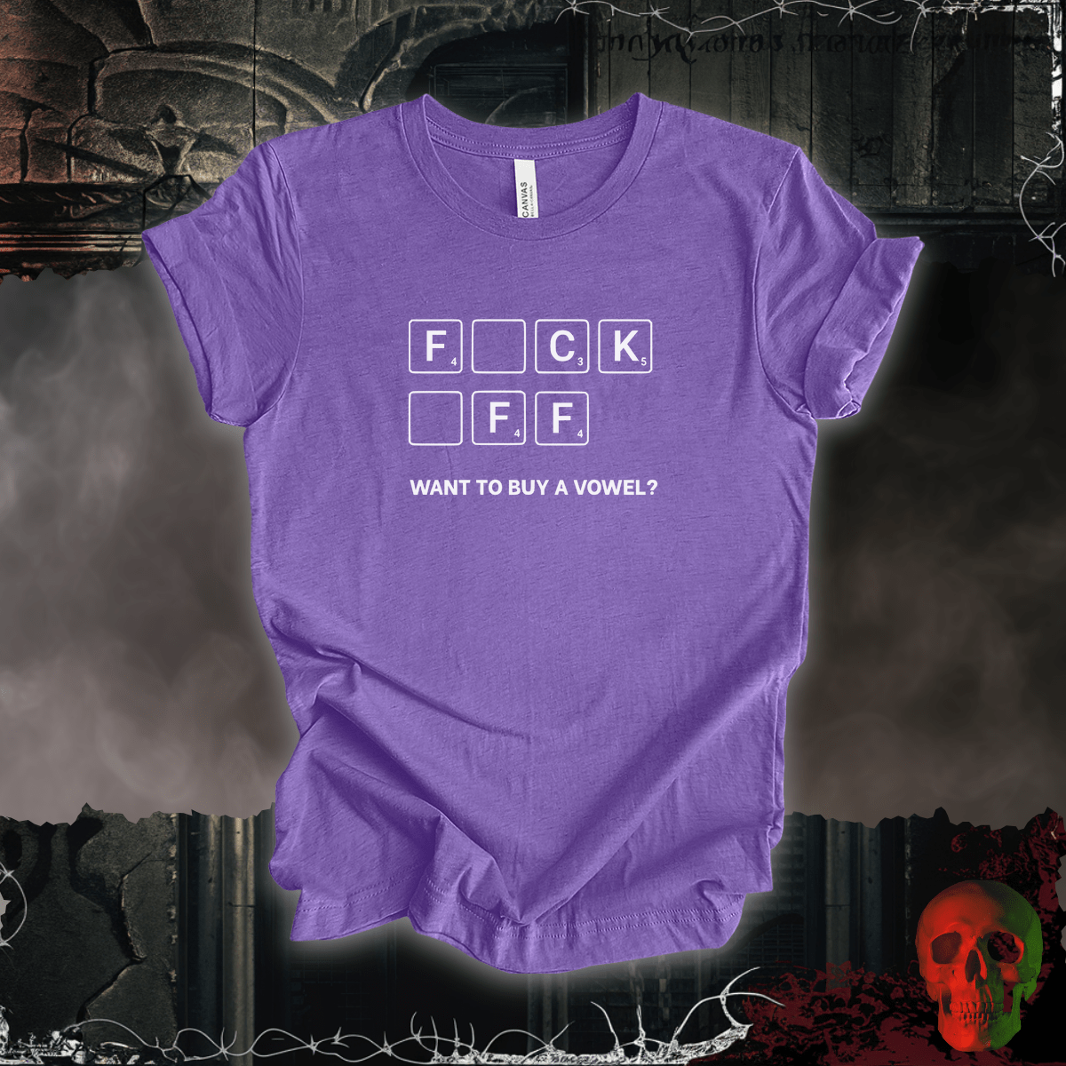 T-Shirt Heather Team Purple / S Want to Buy a Vowel Tee