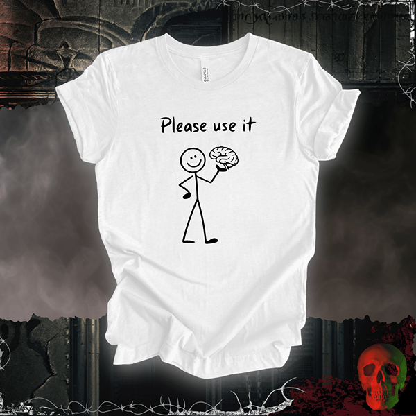 T-Shirt White / S Please Use It T-Shirt | Funny Stick Figure Humor Tee