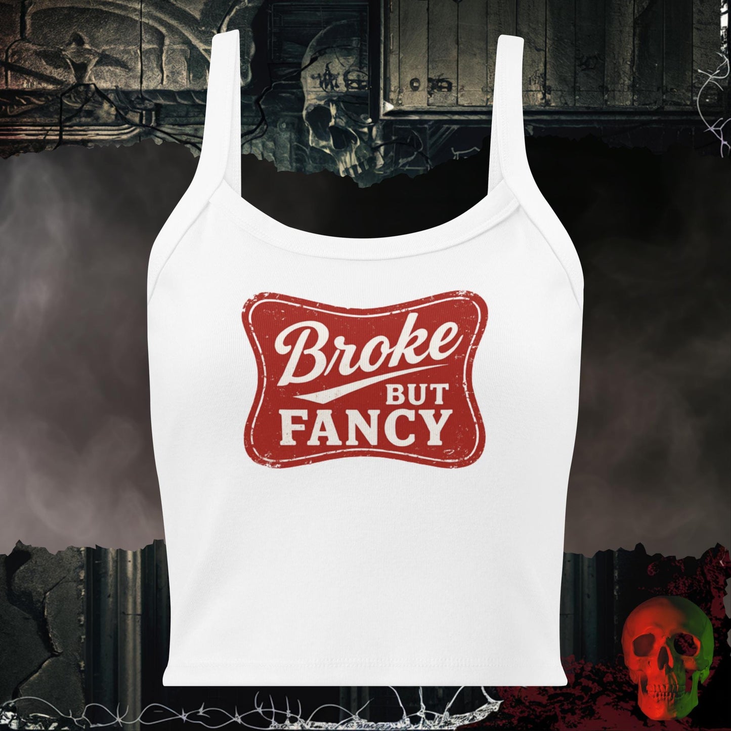 Tanks Solid White Blend / XS Broke but Fancy Crop Tank