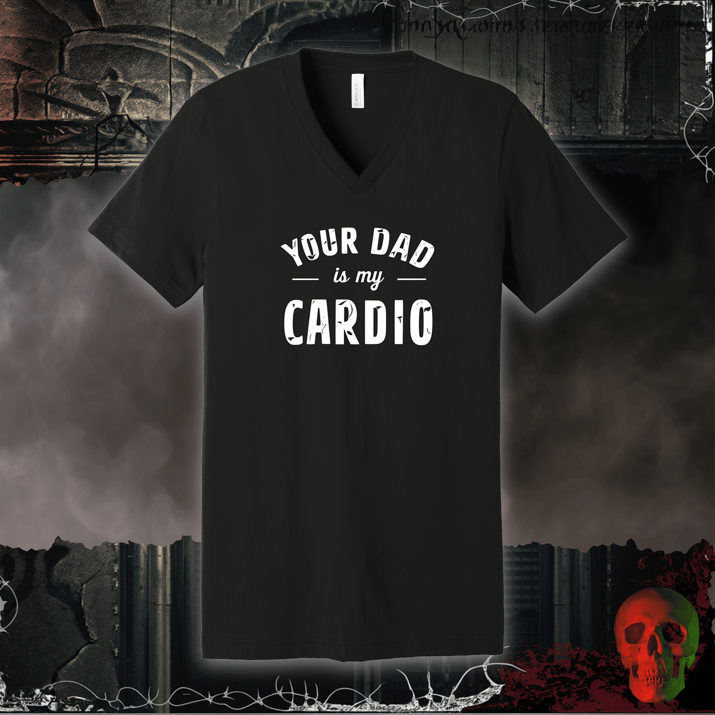 V-neck S / Black Your Dad is My Cardio V-Neck Tee