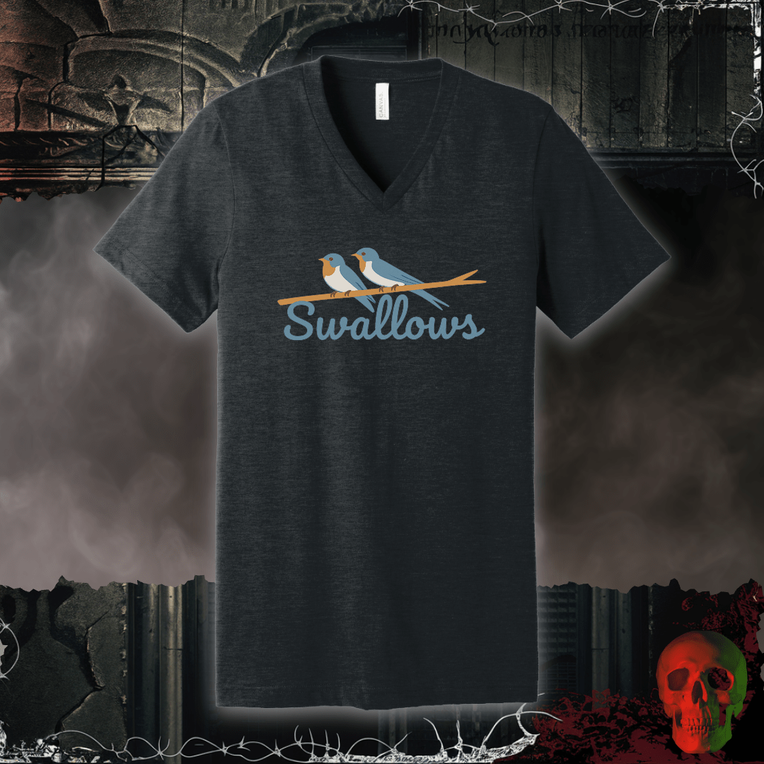 V-neck S / Dark Grey Heather Swallow Squad V-Neck Tee