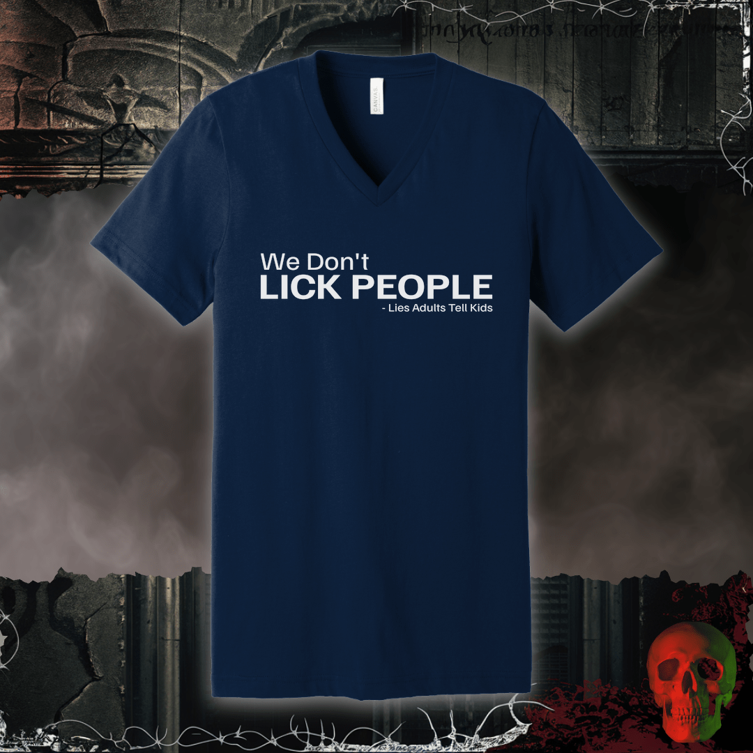 V-neck S / Navy Lies Adults Tell Kids V-Neck Tee